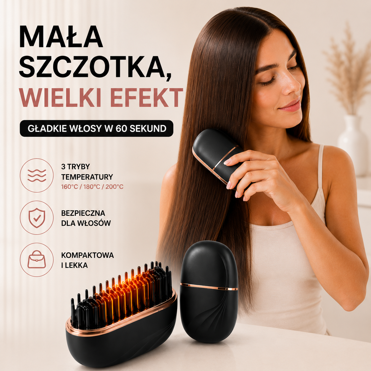 Glomi szczotka prostująca w użyciu